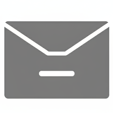 gray inbox icon with white background