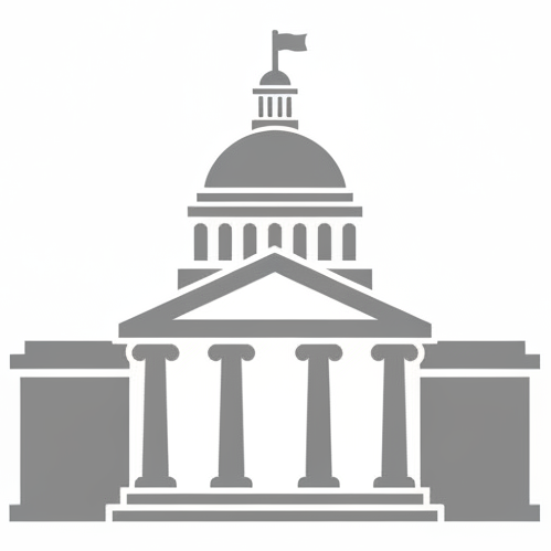 gray U.S. government build icon with white background